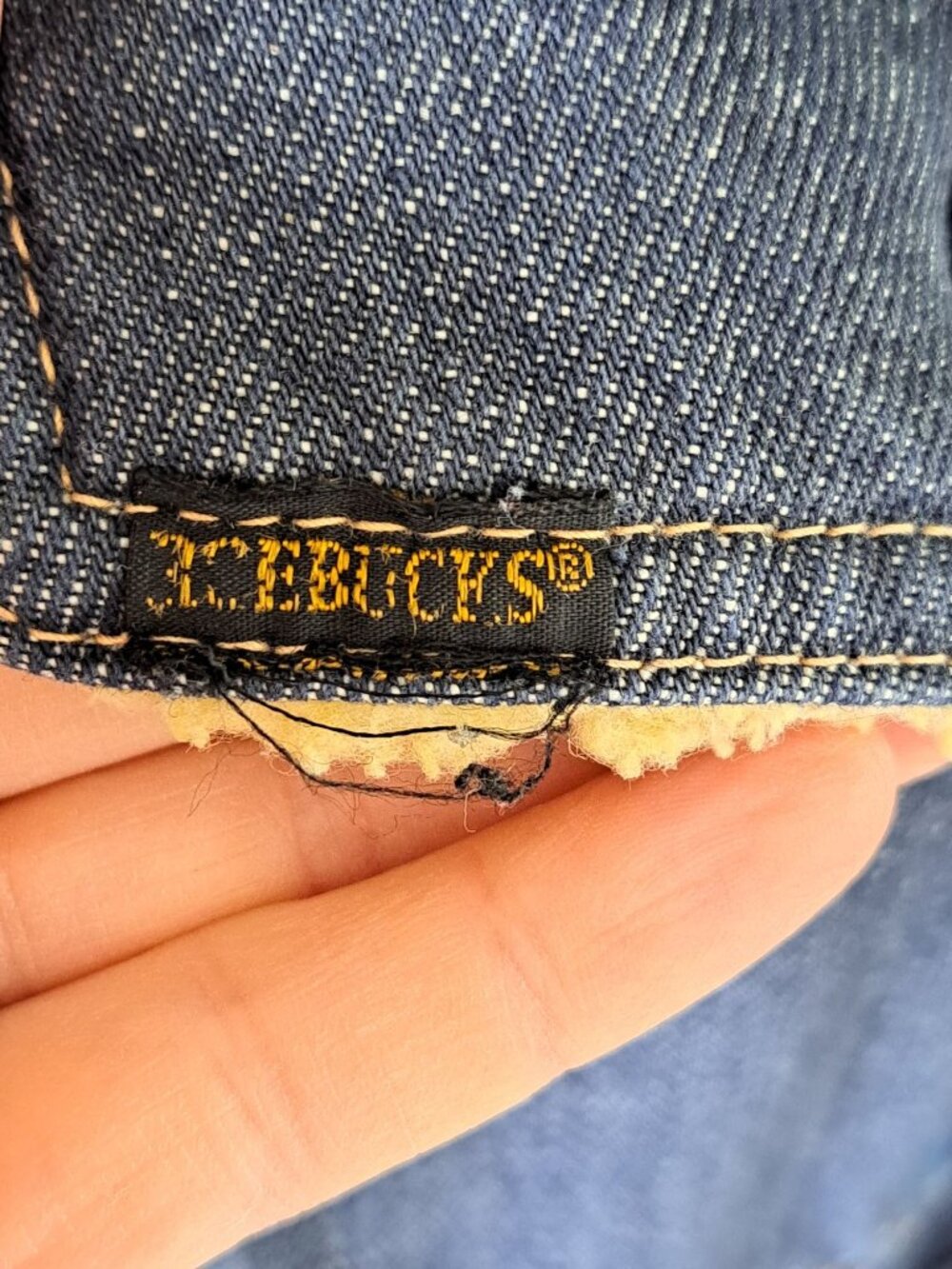 Vintage 70's Sears Roebucks Sherpa-Lined Denim Jacket  Work Coat L Blue Men's - Picture 3 of 13